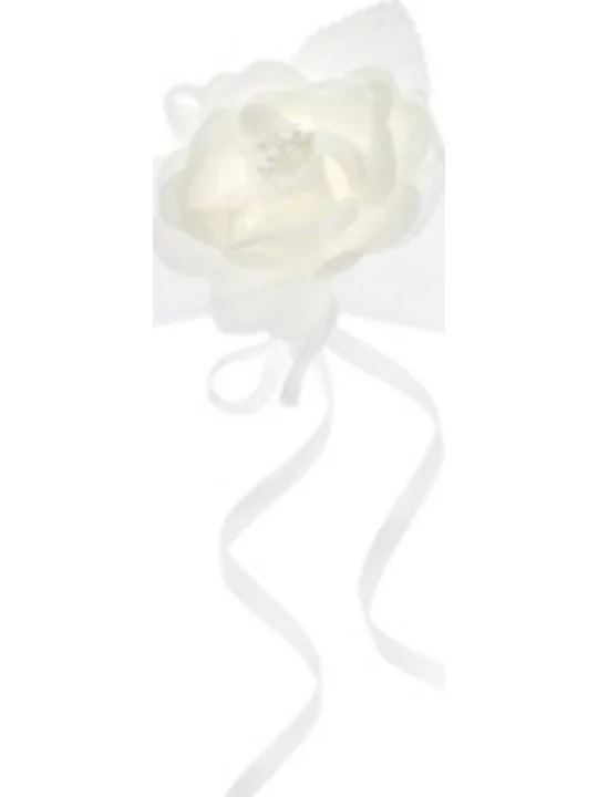 2 Guirlandes Organza avec Roses blanc 180cm Mariage