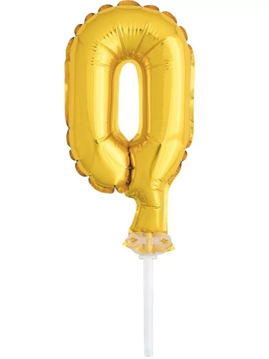 Ballon alu 12cm Chiffre or 0 Ballons alu