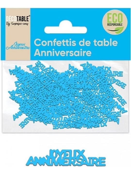 Décofetti -Joyeux Anniversaire- papier 8gr bleu Art de la table