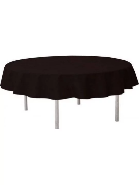 Nappe ronde unie Ø 2.40m noir Art de la table