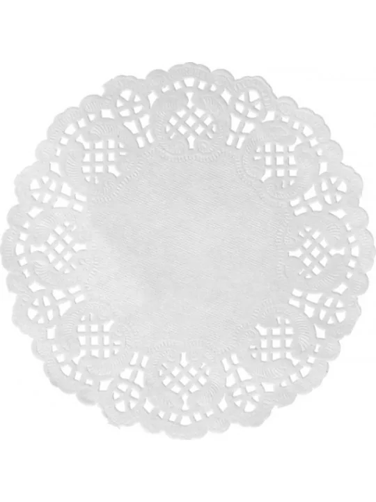 10 Sets de table Dentelles PAPIER 35cm Blanc Set de table