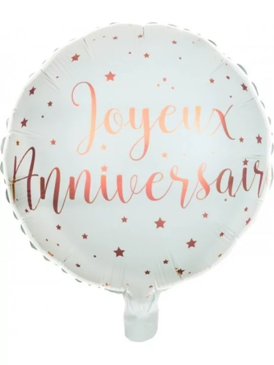 Ballon alu -Joyeux Anniversaire- métallisé 38cm Rose gold Ballons alu