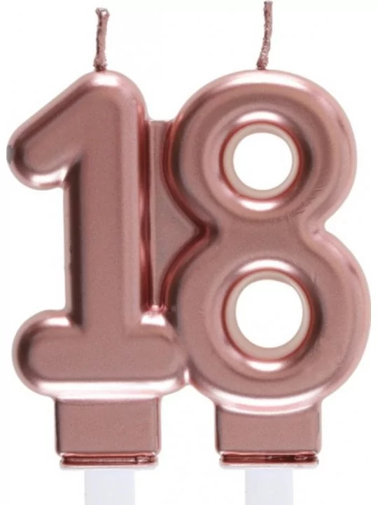 Bougie Chiffres 9cm Rose gold -18- Cake-Art & Bougies