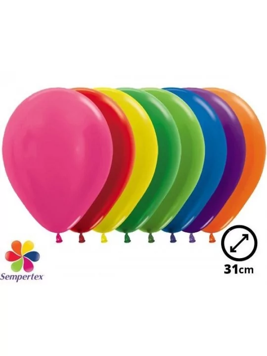 12 Ballons Sempertex Ø 30cm metallisiert sortiert 30-cm-Ballons – Standard