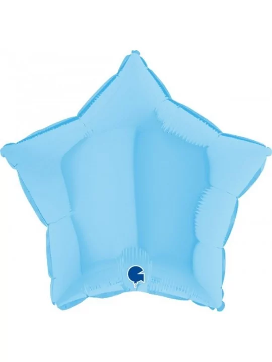 Kleiner Folienballon Stern pastellblau 21cm Folienballons