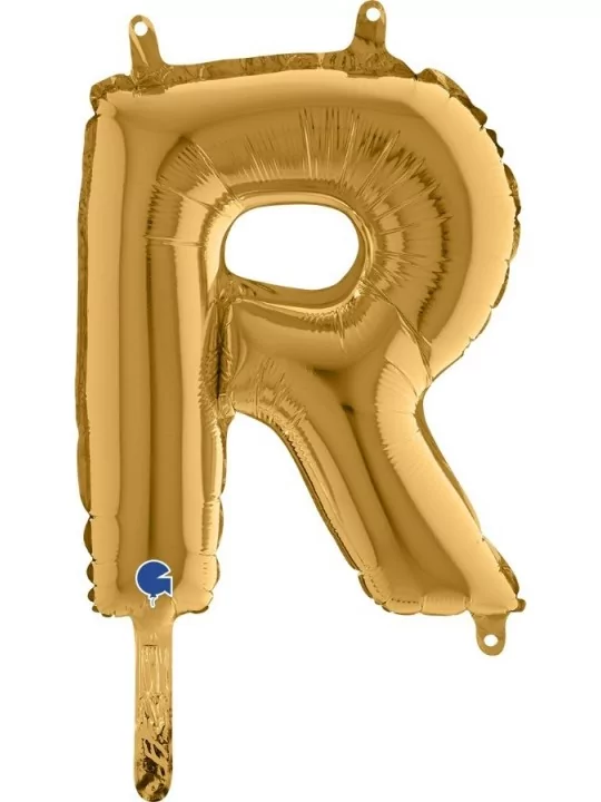 Kleiner Buchstabenballon Gold -r-24x29cm Folienballons