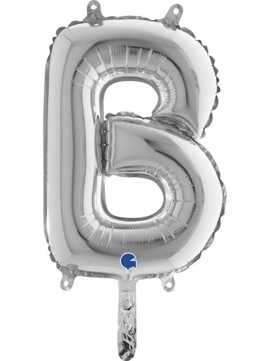 Kleiner Buchstabenballon silber -B- 23x30cm Folienballons