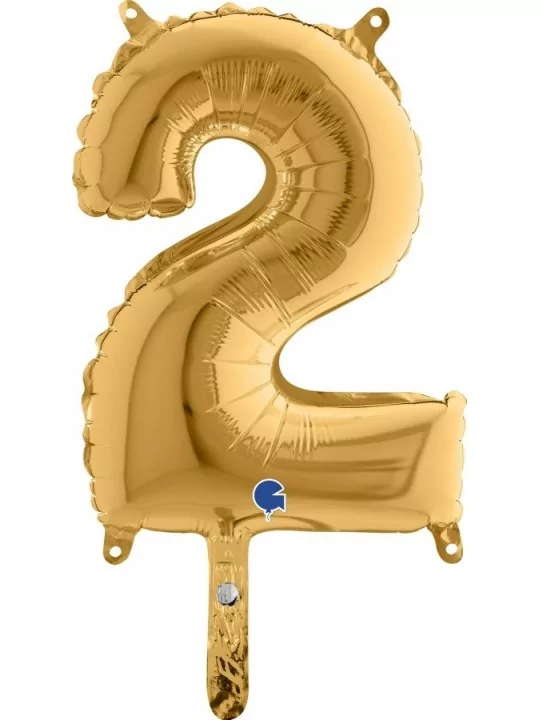 Kleiner Zahlenballon 30cm gold -2- Folienballons