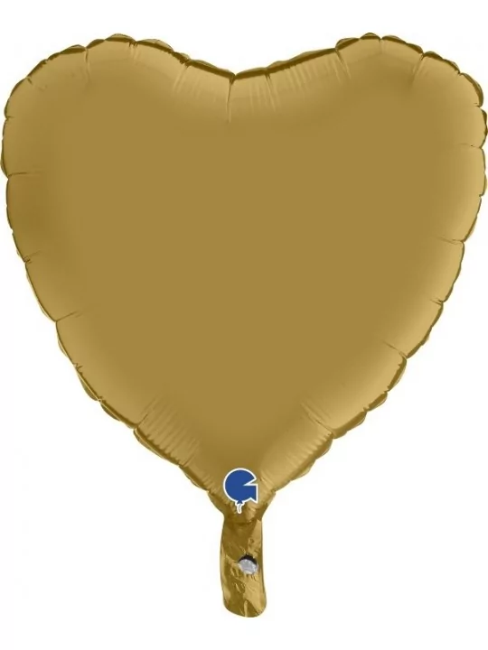 Ballon alu coeur or satin 38cm Ballons alu