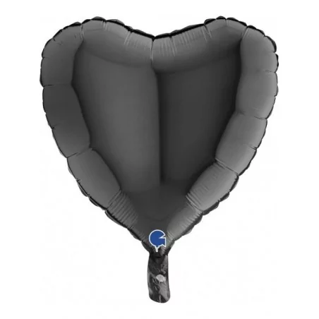 Ballon alu coeur noir 38cm - Ballon-Müller