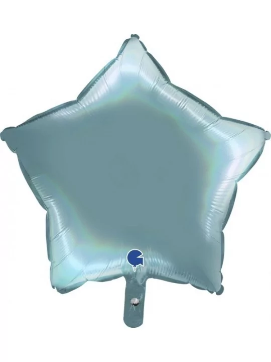 Folienballon Stern Perlmutt blau 42x40cm Folienballons