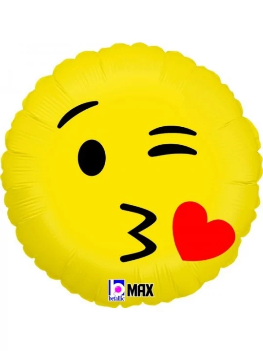 Ballon alu Emoji Kiss 38cm Ballons alu