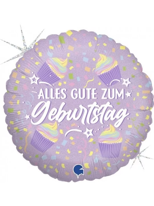 Folienballon Pailletten Pastell Geburtstag 38cm Folienballons