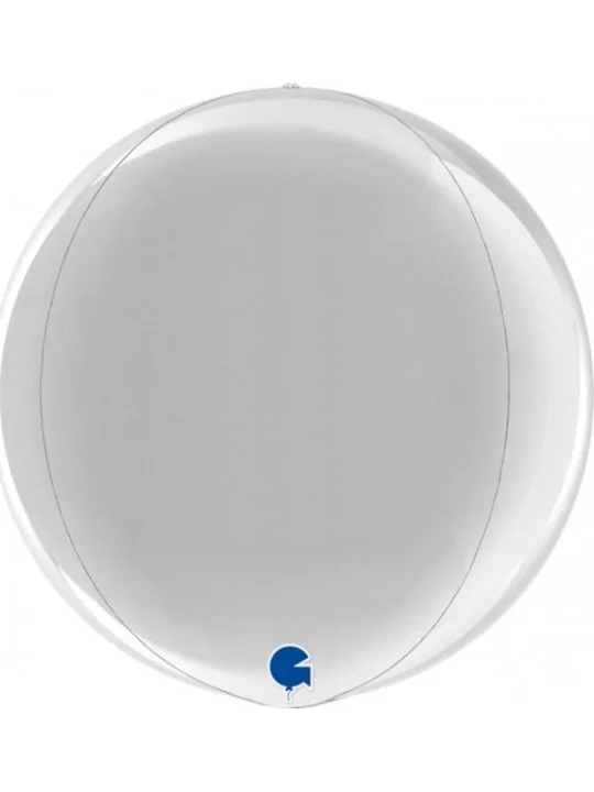 Ballon alu 3D rond argent 29cm Ballons alu