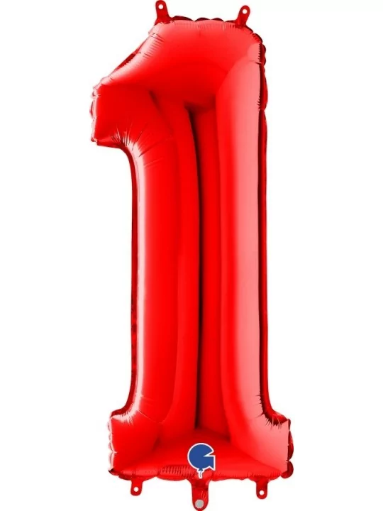 Ballon alu Chiffre rouge -1- 33x71cm Ballons alu