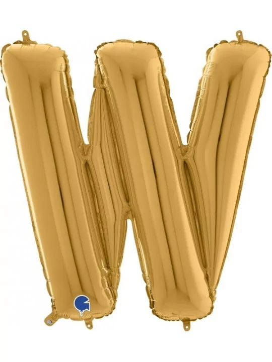 Buchstabenballon gold -W- 74x76cm Folienballons