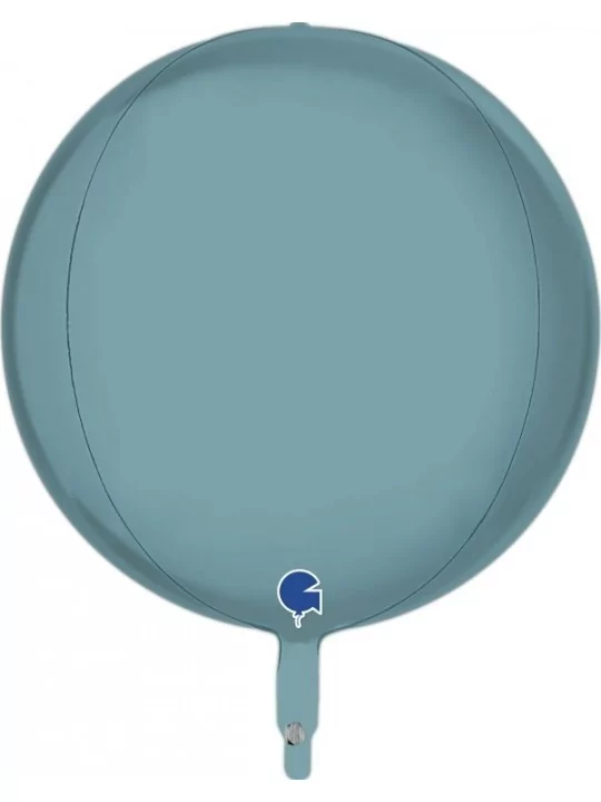 3D-Folienballon rund perlmutt blau 38cm Folienballons