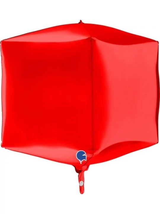 3D-Folienballon Würfel rot 39cm Folienballons