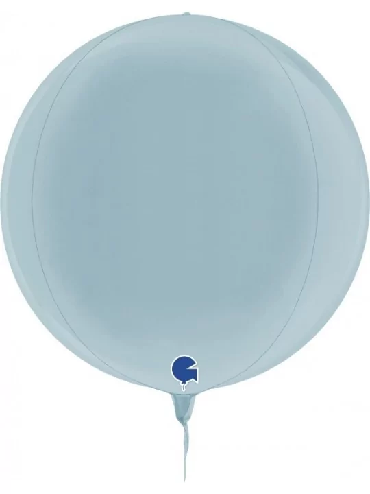 3D-Folienballon rund pastellblau 38cm Folienballons