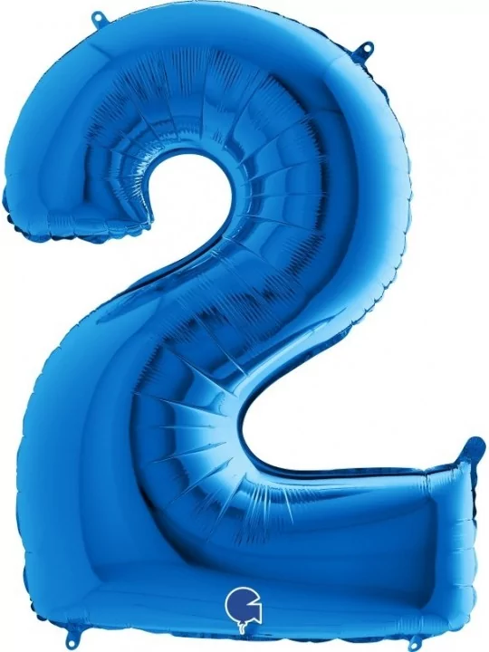 Ballon alu Grand Chiffre bleu -2- 69x89cm Ballons alu