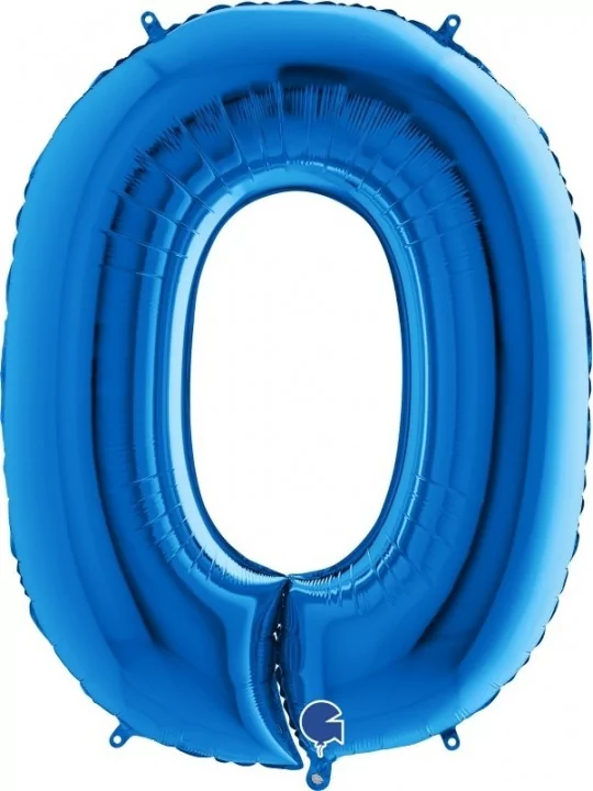 Ballon alu Grand Chiffre bleu -0- 71x90cm Ballons alu