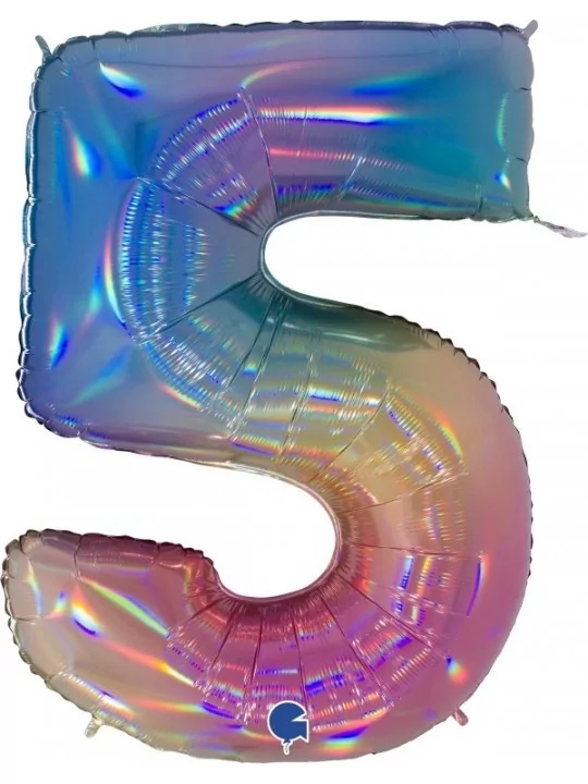 Ballon alu Grand Chiffre coloris nacré -5- 71x90cm Ballons alu