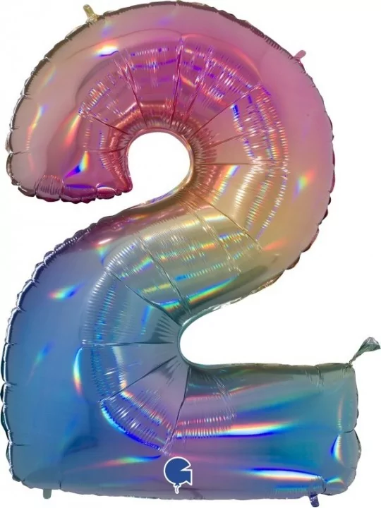 Ballon alu Grand Chiffre coloris nacré -2- 69x89cm Ballons alu