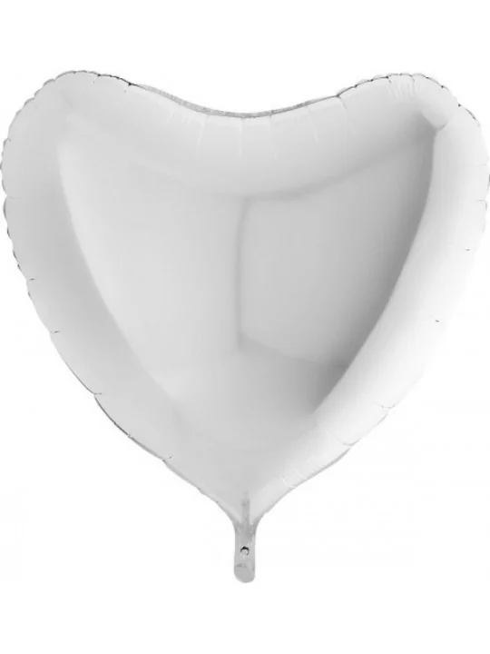 Ballon alu coeur blanc 75x70cm Ballons alu