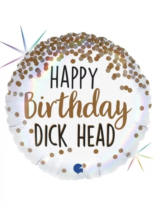 Ballon alu 38cm -Happy Birthday- Dick Head Ballons alu