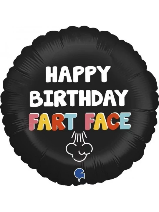 Folienballon 38cm -Happy Birthday- Fart Face Folienballons