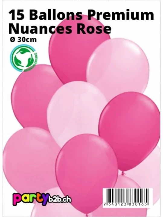 15 Ballons Sempertex Ø 30cm Rose Mix Kit de Ballons