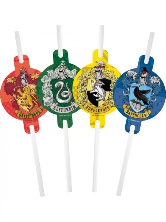 4 Pailles papier Harry Potter Vaisselles & Serviettes