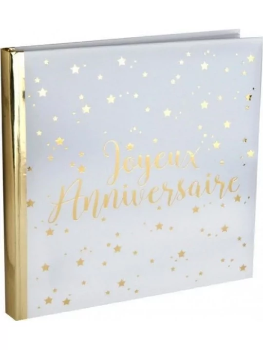 Gästebuch -Joyeux Anniversaire- Metallic 24cm Weiss Festartikel