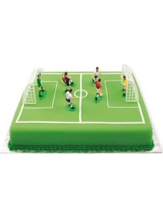 Set mit 9 Decos Fussball Kuchenkunst & Kerzen