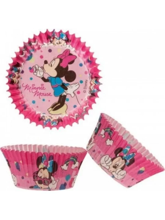 25 Cupcake-Becher mit Deko-Picker Minnie Kuchenkunst & Kerzen