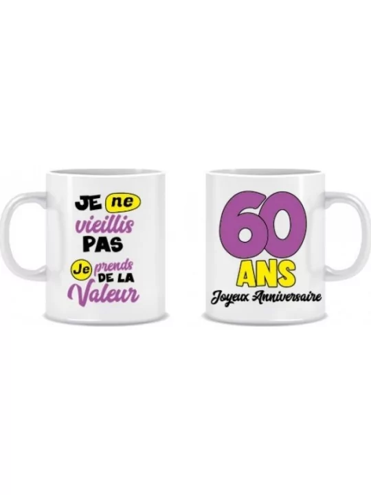 Mug Age Mixte 60 Ans Articles de fêtes