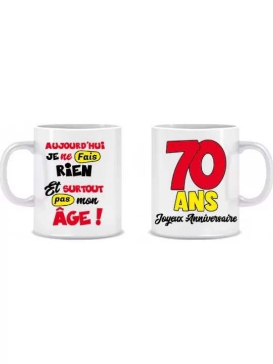 Mug Age Mixte 70 Ans Articles de fêtes