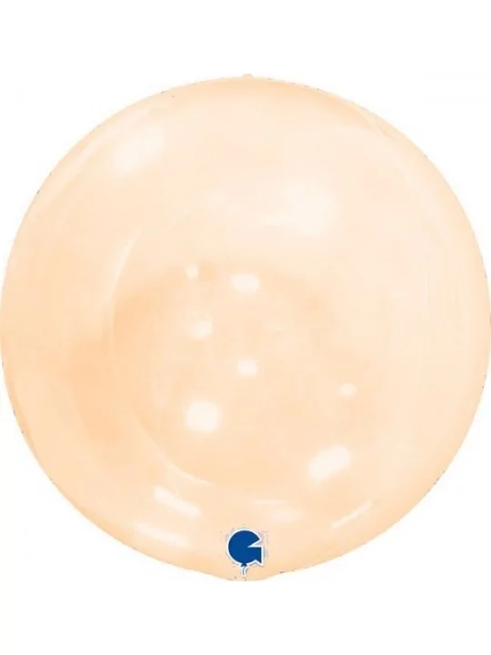 Ballon alu 3D rond orange transparent sans valve 38cm Ballons spéciaux