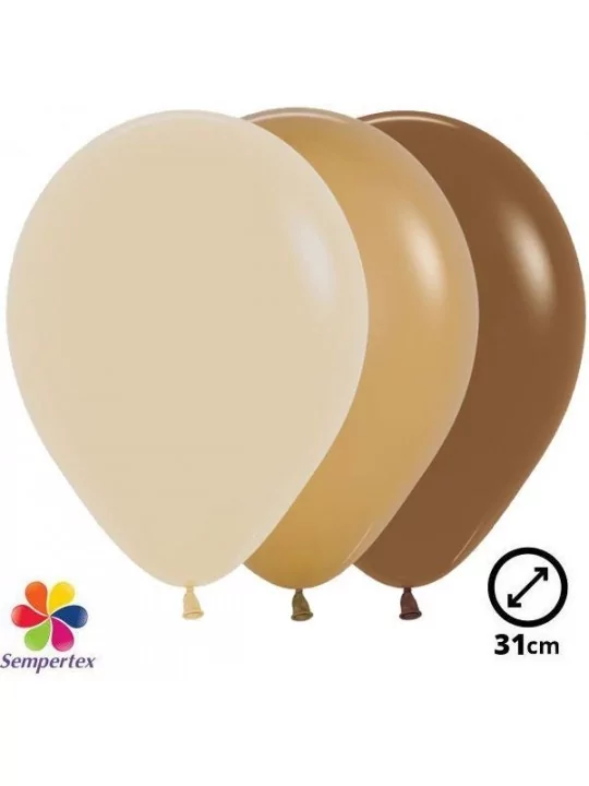 12 Ballons Sempertex Ø 30cm Sortiert Braun 30-cm-Ballons – Standard