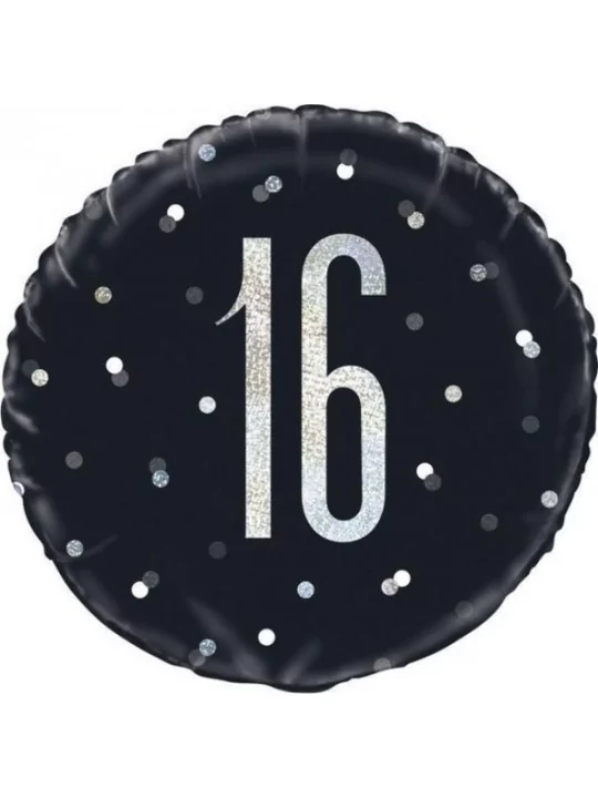 Ballon alu 38cm Black Glitz -16- Ballons alu