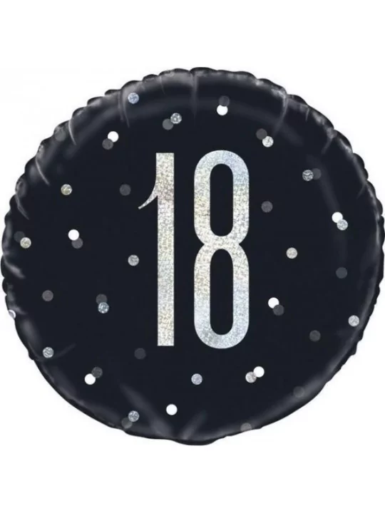 Folienballon 38cm Black Glitz -18- Folienballons