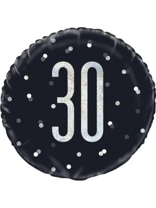 Ballon alu 38cm Black Glitz -30- Ballons alu