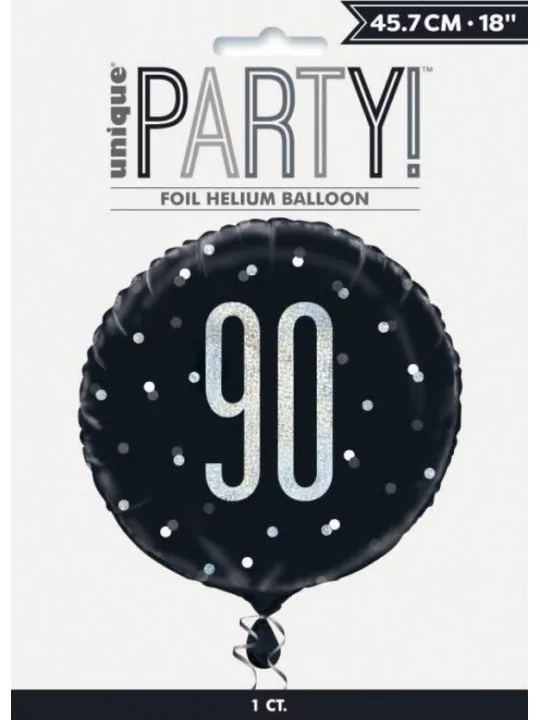 Folienballon 38cm Black Glitz -90- Folienballons