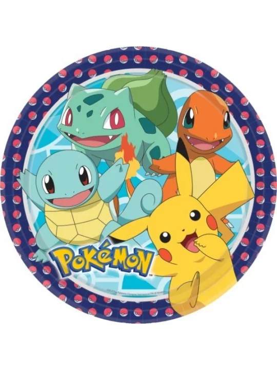 8 Pokemon Pappteller 23cm Gedeckter Tisch