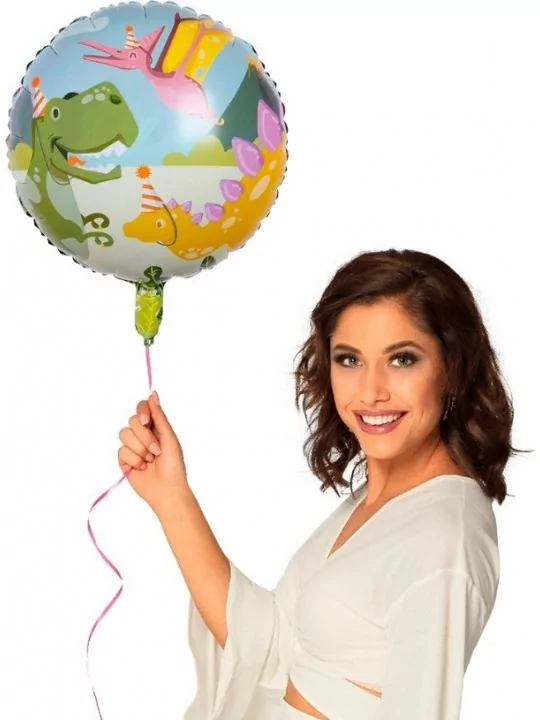 Ballon en aluminium Dino party double face Ø 45cm Ballons alu