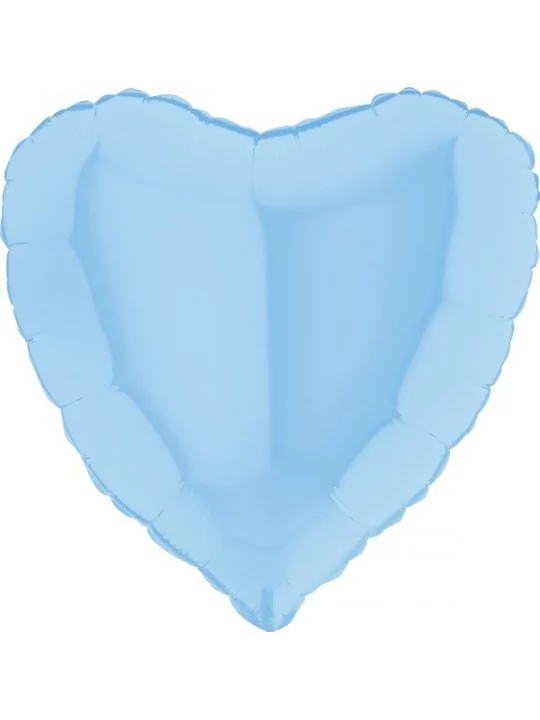 Grand Ballon alu coeur Bleu pastel 45cm Ballons alu