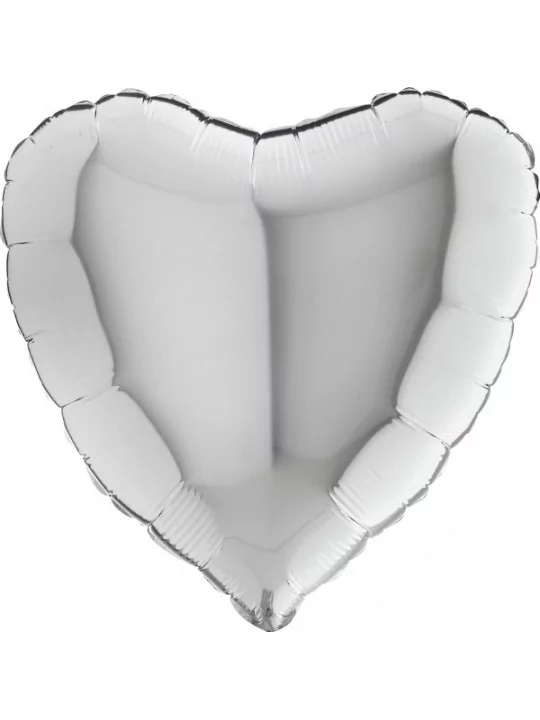 Grand Ballon alu coeur Argent 45cm Ballons alu