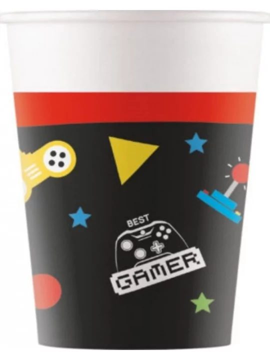 8 Gobelets carton 20cl Gaming Party Vaisselles & Serviettes