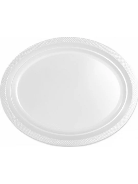 10 Plats ovales plastique 31x24.5cm blanc Art de la table