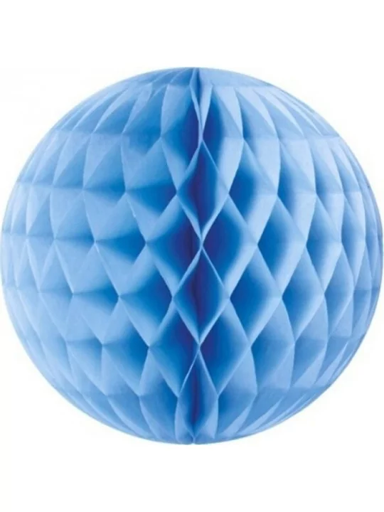 Boule papier alvéolé Ø30c bleu pastel Déco Salle